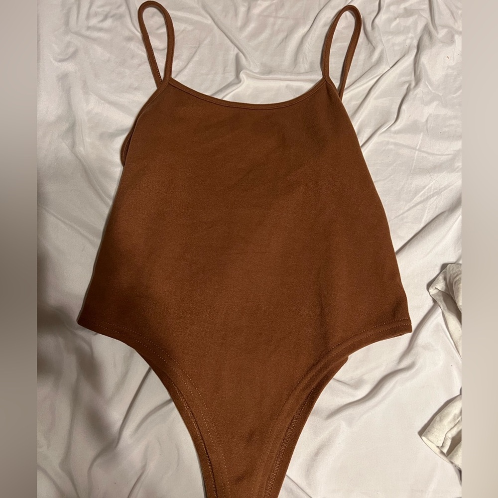 Copper brown tank top bodysuit